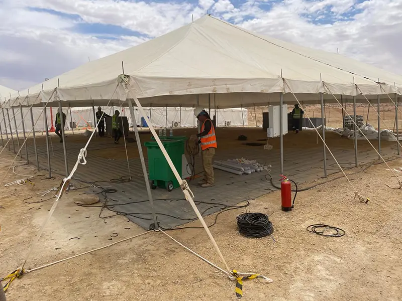 tent with people under it